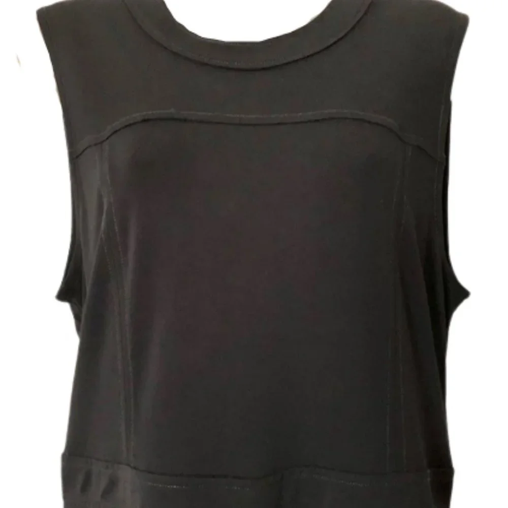 Tory Burch Black Midi Fit and Flare Shift Dress - Ruffle - 8